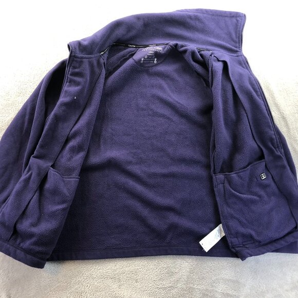 Calvin Klein Women's Fleece Jacket Large Full Zip Mock Neck Purple - Picture 16 of 16